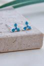 Silver Sterling Silver Turquoise Flower Studs, Image 1 of 3