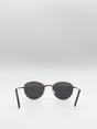 Silver Classic Round Metal Frame Sunglasses, Image 5 of 6