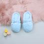 Light Blue Fleece Mules Slippers, Image 3 of 5