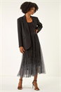 Black Polka Dot Print Elasticated Mesh Skirt, Image 3 of 5