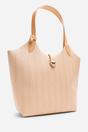 Beige Akira Raffia Shoulder Bag with Contrast Front Pocket, Image 3 of 7