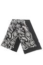 Black Ornate Floral Bordered Lightweight Scarf, Image 3 of 3