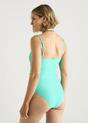 Green Gini London Green Ruched Front Removable Straps Bandeau Swimsuit, Image 2 of 4