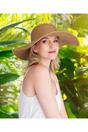 Beige Porto - Wide Brim Straw Floppy Hat - Beige, Image 2 of 2