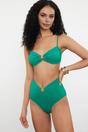 Emerald High Waist Hardware Detail Shaping Bikini Bottom with Front Accent, Image 1 of 4