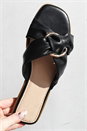 Black PU Cross-Over Strap Sliders, Image 2 of 4