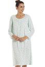Mint Camille Lingerie Mint Jersey Long Sleeve Floral Print Nightdress, Image 1 of 5