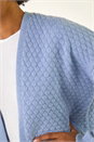 Light Blue  Waffle Knit Cardigan, Image 6 of 6