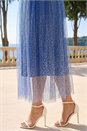 Blue Polka Dot Print Elasticated Mesh Skirt, Image 4 of 4