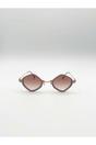 Beige Diamond Shape Sunglasses in Nude, Image 1 of 6