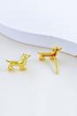 Gold Sterling Silver Sausage Dog Studs, Image 3 of 3