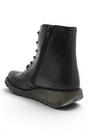 Black Womens Leather Ankle Boots-SARL069, Image 4 of 5