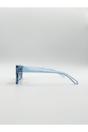 Blue Square Frame Sunglasses in Translucent Blue with Brown Lenses, Image 3 of 4