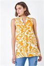 Mango Floral Print Sleeveless V-Neck Button Blouse, Image 4 of 5