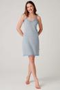 Light Blue British Boxers Light Blue "Cornish" Bamboo Lace Strappy Nightdress, Image 1 of 4