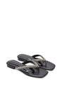 Black 'Blake' Flat Slip On Diamante Sandals With Thong Strap, Image 5 of 6