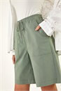 Khaki Drawcord Detail Pocket Shorts, Image 5 of 5
