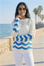 Ivory Chevron Crochet Knit Jumper, Image 1 of 4
