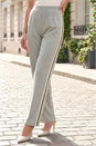 Grey Petite Side Stripe Ponte Trouser, Image 1 of 4