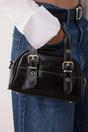 Black Contrast Stitch Mini Bowling Grab Bag, Image 1 of 4
