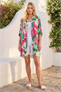 PINK Petite Printed Longline Shirt, Image 2 of 4