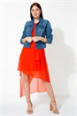 ORANGE Diamante Trim Layer Dress, Image 5 of 5