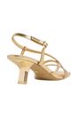 Gold Lendacan Strappy Kitten Heel Sandals, Image 2 of 4