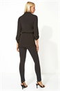 Black Waterfall Drawstring Waist Jacket, Image 3 of 5
