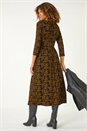 Amber Floral Print Button Detail Midi Dress, Image 3 of 5