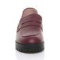 Burgundy AJVANI Burgundy Flat Chunky Heeled Penny Loafers, Image 5 of 5