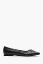 Black Mira Suede Ballet Flats With Front Bow Detail, Image 2 of 6