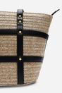 Catalina Large Raffia Bag with Stud Detail, Image 6 of 7