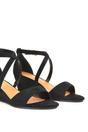 Black 'Kylie' Strappy Sandal Wedge Heels With Ankle Strap, Image 6 of 6