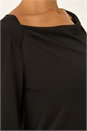 Black Cowl Neck Premium Stretch Top, Image 5 of 5