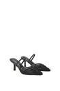 Black Embroidered Slingback Mesh Court Shoes, Image 3 of 6