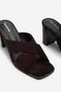 Dark Brown Livana Crossover Strap Block Heel Sandal, Image 5 of 6