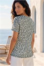Khaki Classic Abstract Animal Top, Image 3 of 4