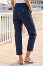 Navy  Petite Cotton Blend Stretch Chino Trousers, Image 3 of 4
