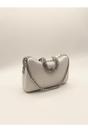 Silver Shimmer Grab Bag with Double Chain Strap Silver, Image 4 of 5
