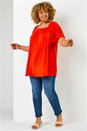 ORANGE Curve Plain Square Neck Top, Image 3 of 5