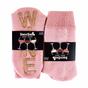 Pink 1 Pack Ladies Novelty Wine Slipper Socks with Cork Grips, Image 3 of 3