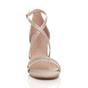 Rose Gold AJVANI Rose Gold High Heel Crossed Straps Buckle Sandals, Image 6 of 6