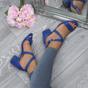 Royal Blue AJVANI Royal Blue Mid Block Heel Crossed Straps Sandals, Image 5 of 6