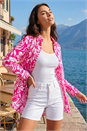 CERISE Floral Print Longline Cotton Shirt, Image 1 of 4