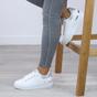 White AJVANI White Flat Chunky Diamante Sparkly Trainers, Image 5 of 6