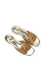 Gold 'Ziva' Embroidered Sequin Slip On Slider Sandals, Image 6 of 6