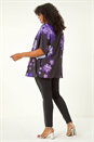 Purple Curve Floral Overlay Top, Image 3 of 5