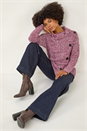 Red Roll Neck Button Detail Jumper, Image 1 of 5