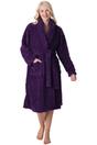 Purple Camille Lingerie Purple Supersoft Fleece Jaquard Bathrobe, Image 4 of 5