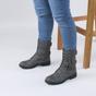 Grey AJVANI Grey Lace Up Zips Military Biker Ankle Boots, Image 5 of 6